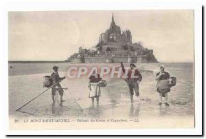 Le Mont Saint Michel Old Postcard Pecheurs des Greves and Coquetieres