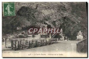 Old Postcard La Sainte Baume Cave Interior