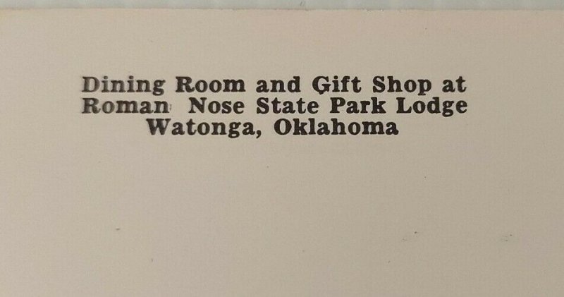 Vintage Postcard Roman Nose State Park Lodge Watonga Oklahoma OK   719