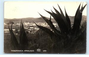 *1940s Apam Mexico Panorama City Town View Cactus Vintage Photo Postcard C81