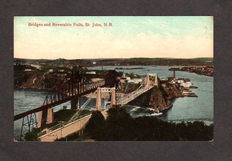 NB Bridges Reversing Falls St John New Brunswick Canada Carte Postale Postcard