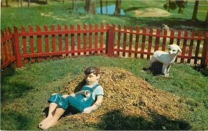 Postcard 1950s Indiana Santa Claus Children's Amusement Little Boy Blue 23-11626