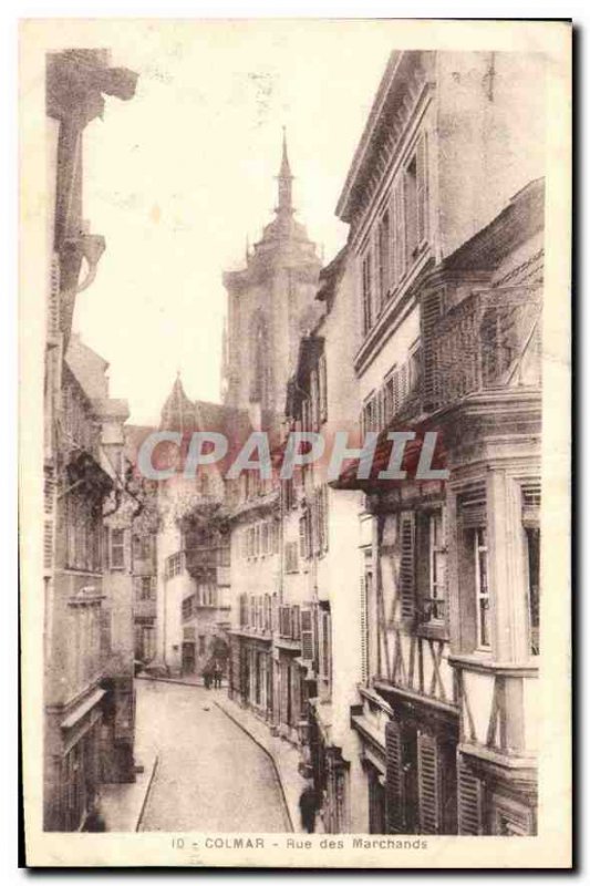 Old Postcard Colmar Merchants Street