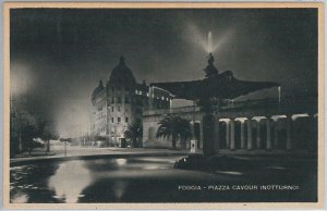 49747 vintage postcard - city shape: CAVOUR SQUARE - night-