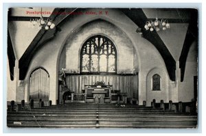 c1910's Presbyterian Church Interior  View Alden New York NY Antique Postcard