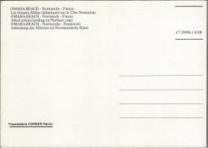 VINTAGE WWII U.S. SOLDIERS LANDING ON OMAHA BEACH NORMANDIE PHOTO POSTCARD 35-54