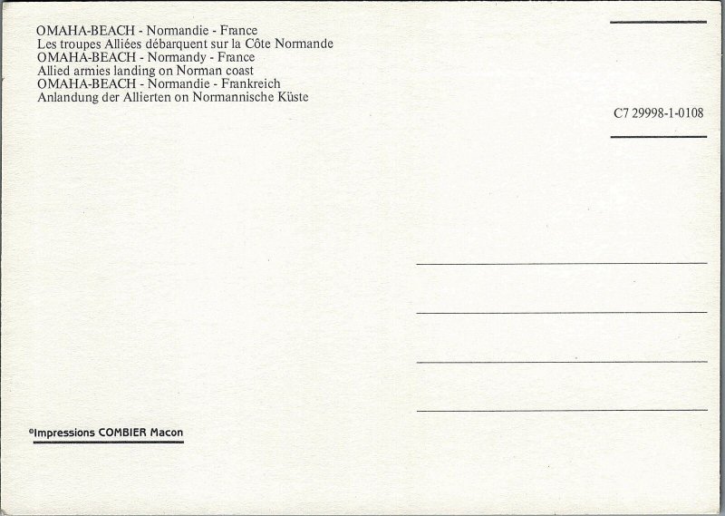 VINTAGE WWII U.S. SOLDIERS LANDING ON OMAHA BEACH NORMANDIE PHOTO POSTCARD 35-54