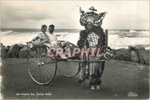 Postcard Modern Durban Beach Boy Ricksha Folklore