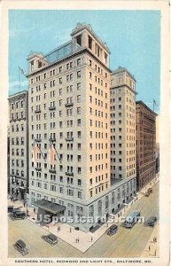 Southern Hotel - Baltimore, Maryland MD Postcard