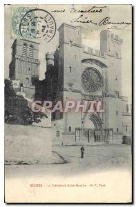 Old Postcard Beziers La Cathedrale Saint Nazaire