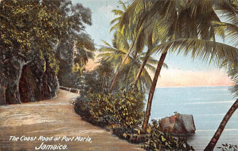 Jamaica, Jamaique Post card Old Vintage Antique Postcard The Coast Road Port ...