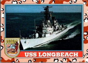 Military 1991 Topps Dessert Storm Card USS Longbeach Destroyer sk21334