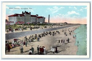 c1920 Hotel Galvez Hotel Sea-Wall Boulevard Galveston Texas TX Vintage Postcard