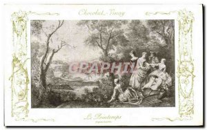 Postcard Old Advertisement Fancy Chocolate Vinay Spring Lancret