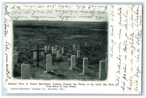 1908 General View Of Custer Battlefield Cross Billing Montana MT Posted Postcard