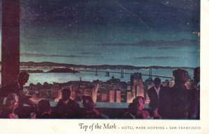 Vintage Postcard 1930's Top Of Mark Hotel Mark Hopkins San Francisco California