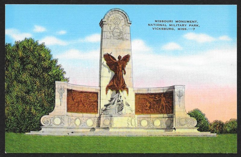 Missouri Monument National Military Park Vicksburg Mississippi Unused c1930s