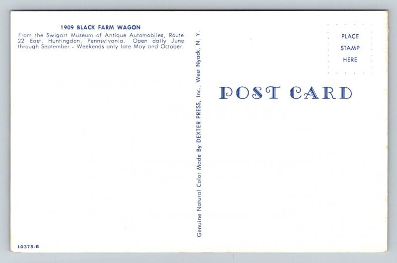 1909  Black Farm Wagon   Postcard