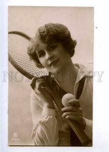 187824 SPORT Woman Lady w/ TENNIS racket Vintage PHOTO PC