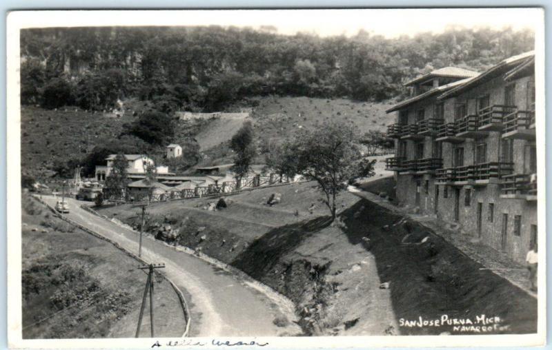 RPPC  SAN JOSE PURUA, Michoacan Mexico   HOTEL BALNEARIO SPA  1948  Postcard 