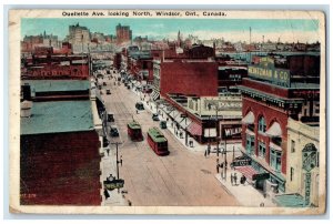 1923 Ouellette Avenue Looking North Windsor Ontario Canada Vintage Postcard