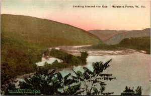 Vtg Harper's Ferry West Virginia WV Looking Towards the Gap Scenic View Postcard