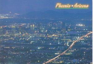 Arizona Phoenix Aerial View By Night