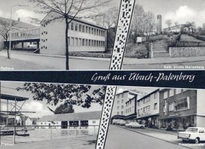 VINTAGE CONTINENTAL SIZE POSTCARD 1970s GREETINGS FROM UBACH-PALENBERG GERMANY