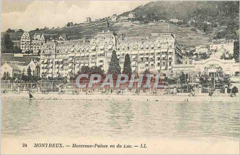 Old Postcard Montreux-Palace seen from the Lake