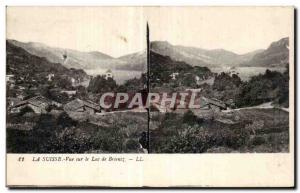 Stereoscopic Card - Switzerland - Lake View of Brientz - Old Postcard