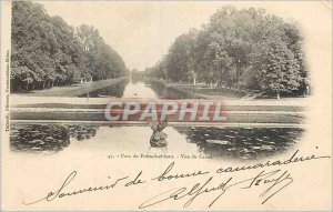 Postcard Old Park Fontainebleau Canal View (map 1900)