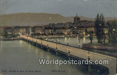 Effet du Nuit Geneve et Pont du Mont Blanc Swizerland Unused 