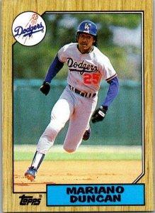 1987 Topps Baseball Card Mariano Duncan Los Angeles Dodgers sk13808