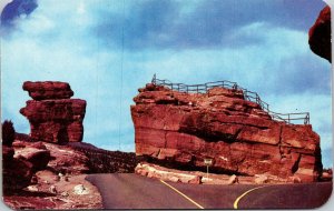 Balanced Rock Steamboat Garden Gods Pikes Peak Region Colorado CO Postcard VTG 