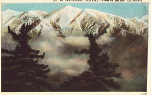 Mt. San Antonio, Old Baldy from Mt. Wilson - California Postcard