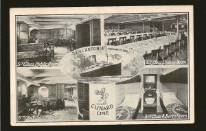 Cunard Line RMS ANTONIA Black & White Postcard Unposted