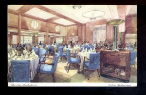 LS3952 - Cunard Liner - Mauretania - Cabin Restaurant - Artist Drawn - postcard