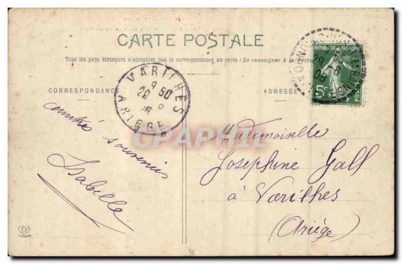 Ussat les Bains Old Postcard The hotels and train station