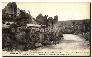 Postcard Ancient Ruins Of The Great War Militaria Craonnelle Entree Village