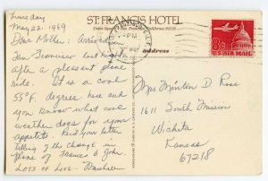 Postcard St. Francis Hotel Union Square San Francisco CA Standard View Card