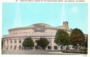 Vintage Postcard 1920's Angelus Temple Church Four Square Gospel Los Angeles CA