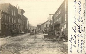 Waldoboro Maine ME Street Scene 1907 Used Real Photo Postcard