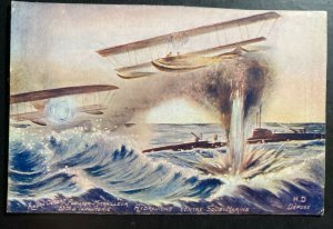 Mint France Picture Postcard Hydroplanes Against Submarines Scene