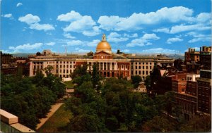 Boston Common State House Commonwealth Massachusetts MA Beacon Hill Postcard VTG 