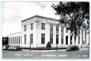c1940's Post Office Building Cars Rochester Minnesota MN RPPC Photo Postcard