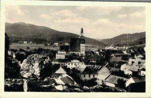 Czech Republic Prachatice Pohled na Mêsto se Skalky RPPC 02.90