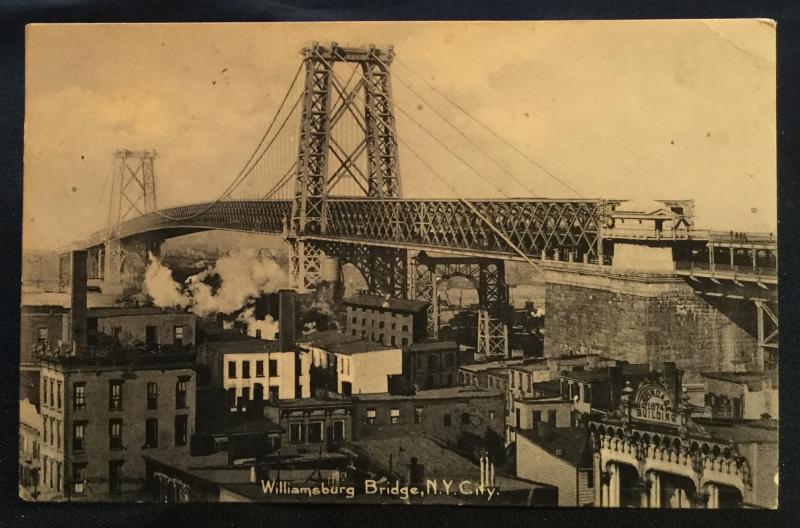 Postcard Unused Williamsburg Bridge NYC NY c1905 Writing on back LB