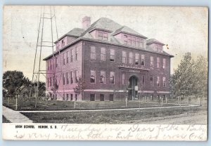 Huron South Dakota Postcard High School Exterior Building c1908 Vintage Antique