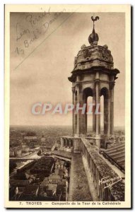 Troyes Old Postcard Campanile tower of the cathedral