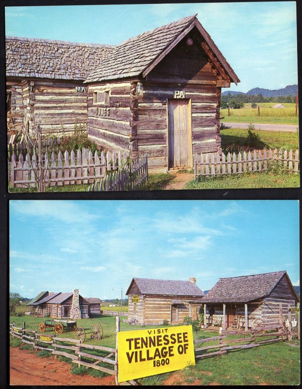 (6) Tennessee ETOWAH Village of 1800 Highway 411 Log Houses (2) Dups - Chrome